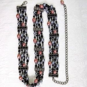 41" Beaded Multi Strand Hip Belt Boho Large Statement